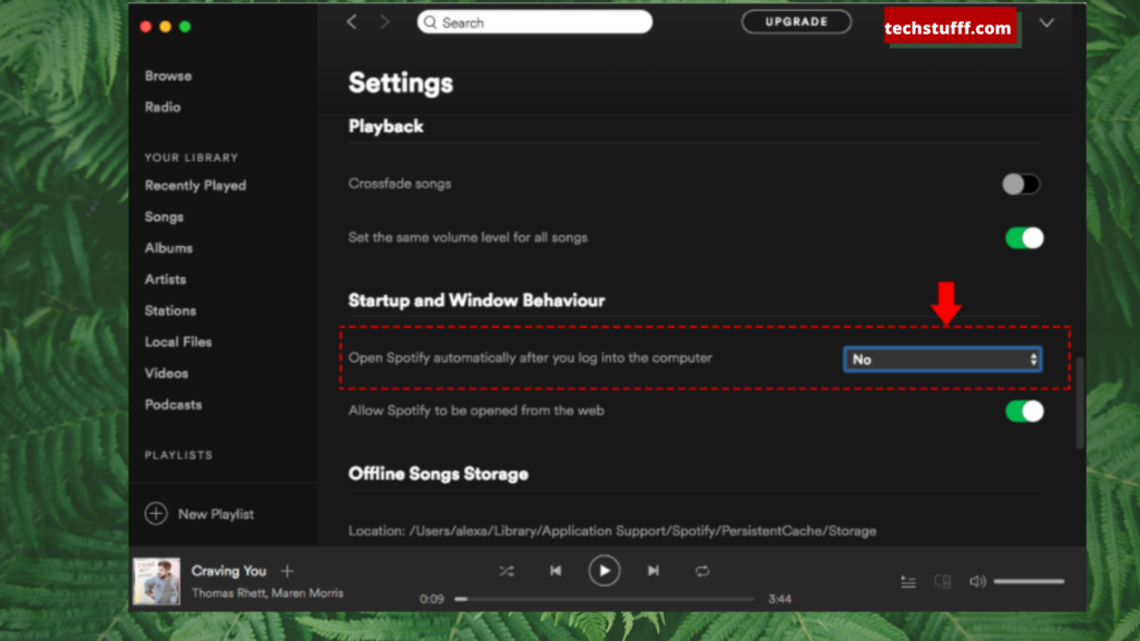 how to stop spotify from opening on startup mac